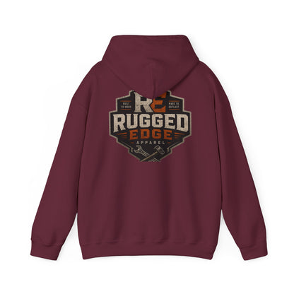 Minimal Heart Patch Hoodie — Small Vintage Shield Chest Graphic