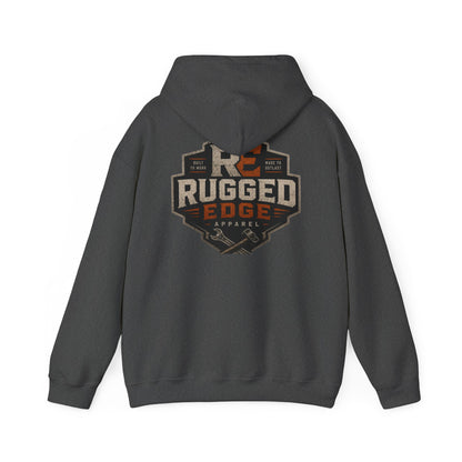 Minimal Heart Patch Hoodie — Small Vintage Shield Chest Graphic