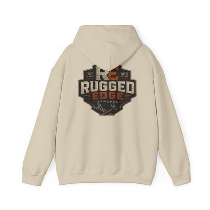 Minimal Heart Patch Hoodie — Small Vintage Shield Chest Graphic