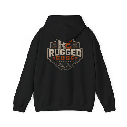 Minimal Heart Patch Hoodie — Small Vintage Shield Chest Graphic