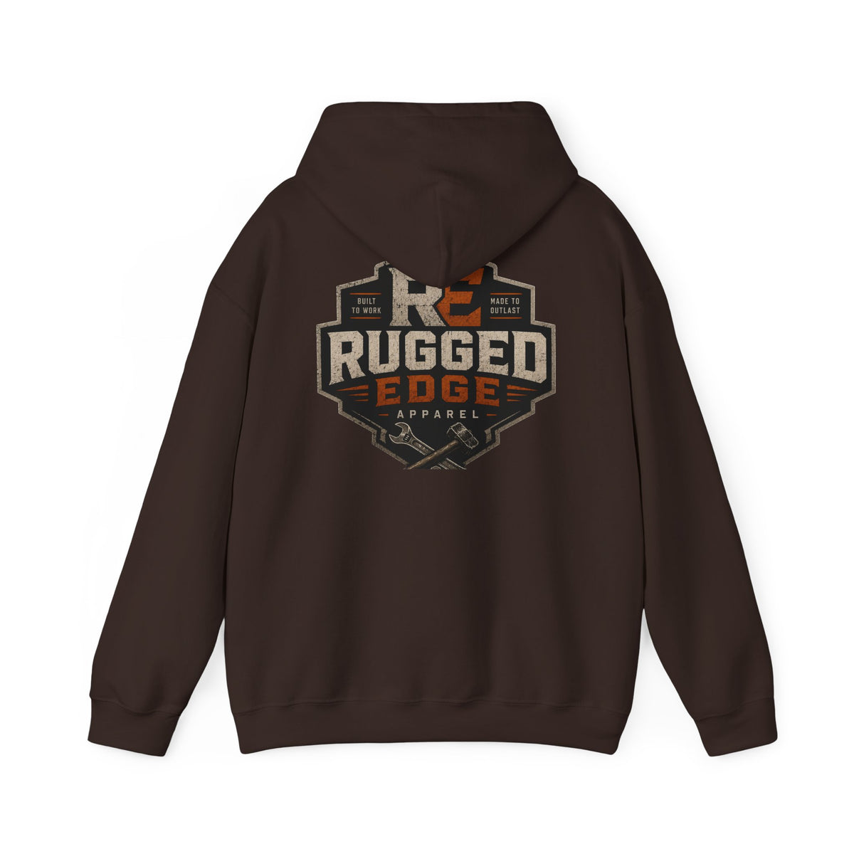 Minimal Heart Patch Hoodie — Small Vintage Shield Chest Graphic