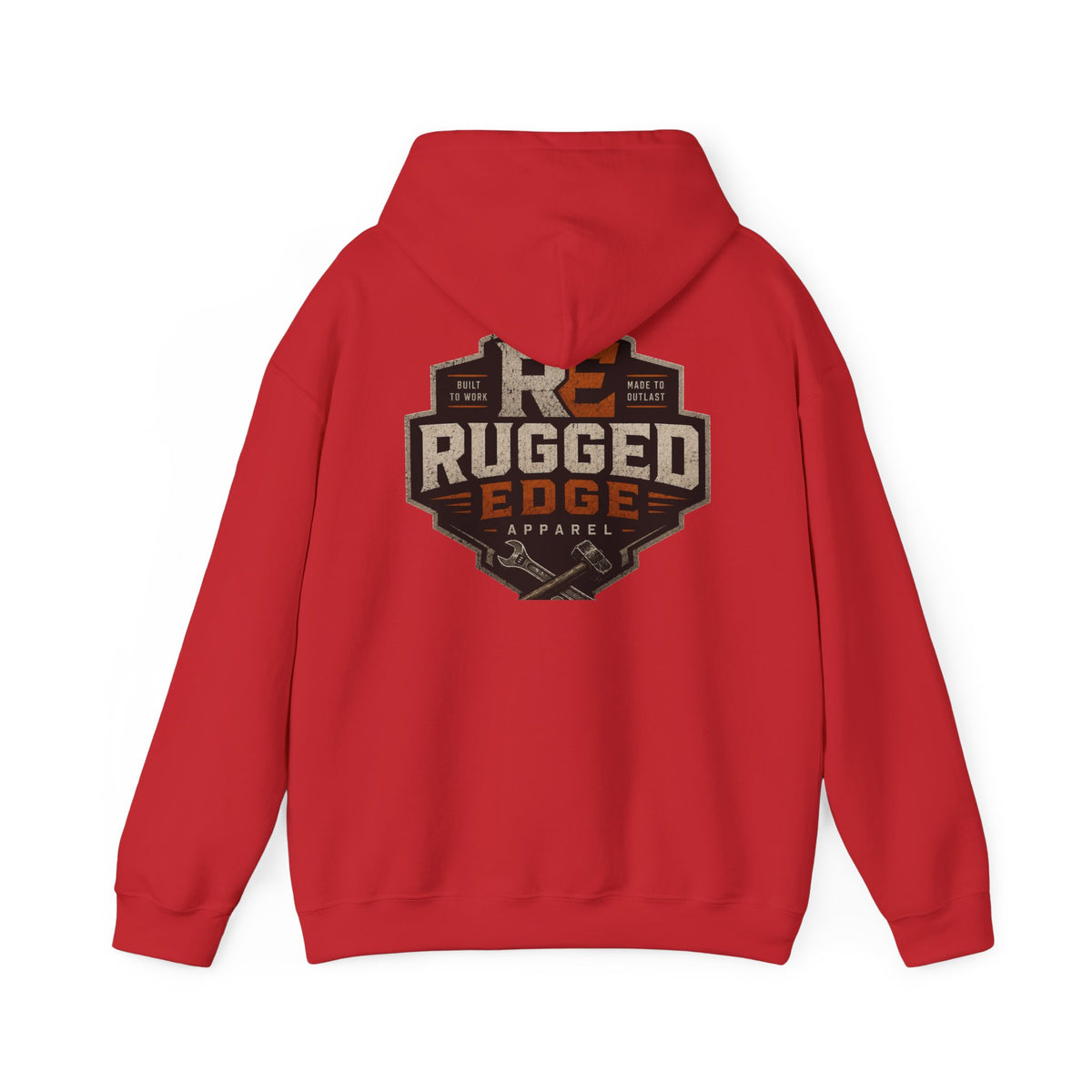 Minimal Heart Patch Hoodie — Small Vintage Shield Chest Graphic