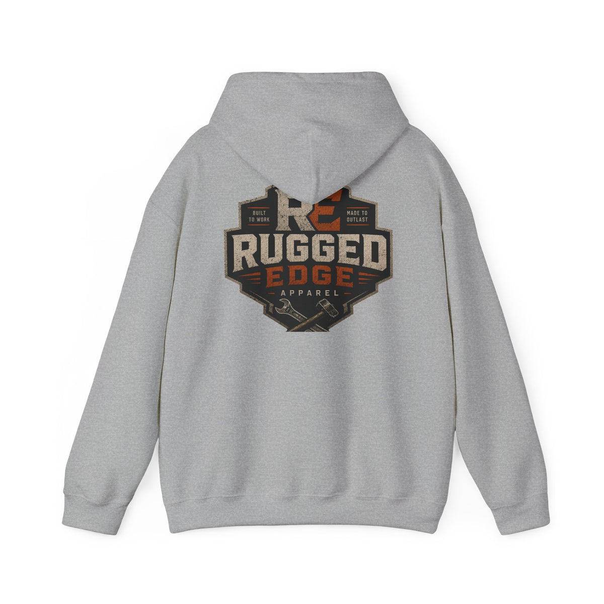 Minimal Heart Patch Hoodie — Small Vintage Shield Chest Graphic