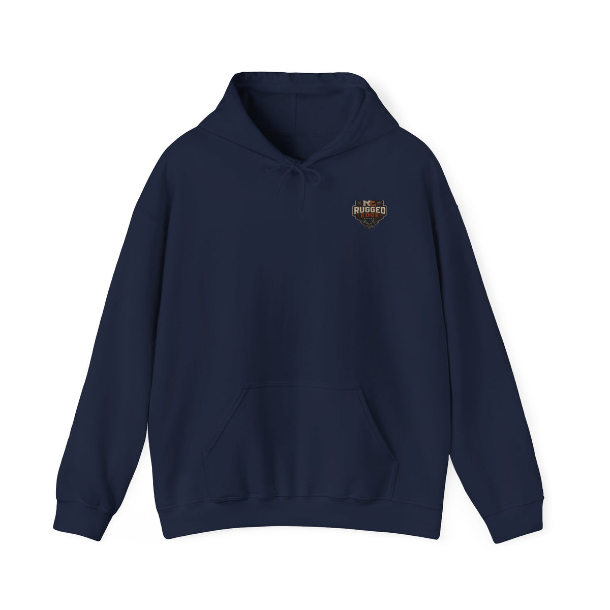 Minimal Heart Patch Hoodie — Small Vintage Shield Chest Graphic