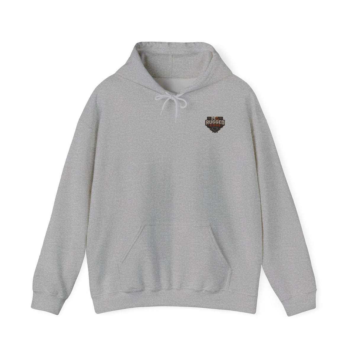 Minimal Heart Patch Hoodie — Small Vintage Shield Chest Graphic