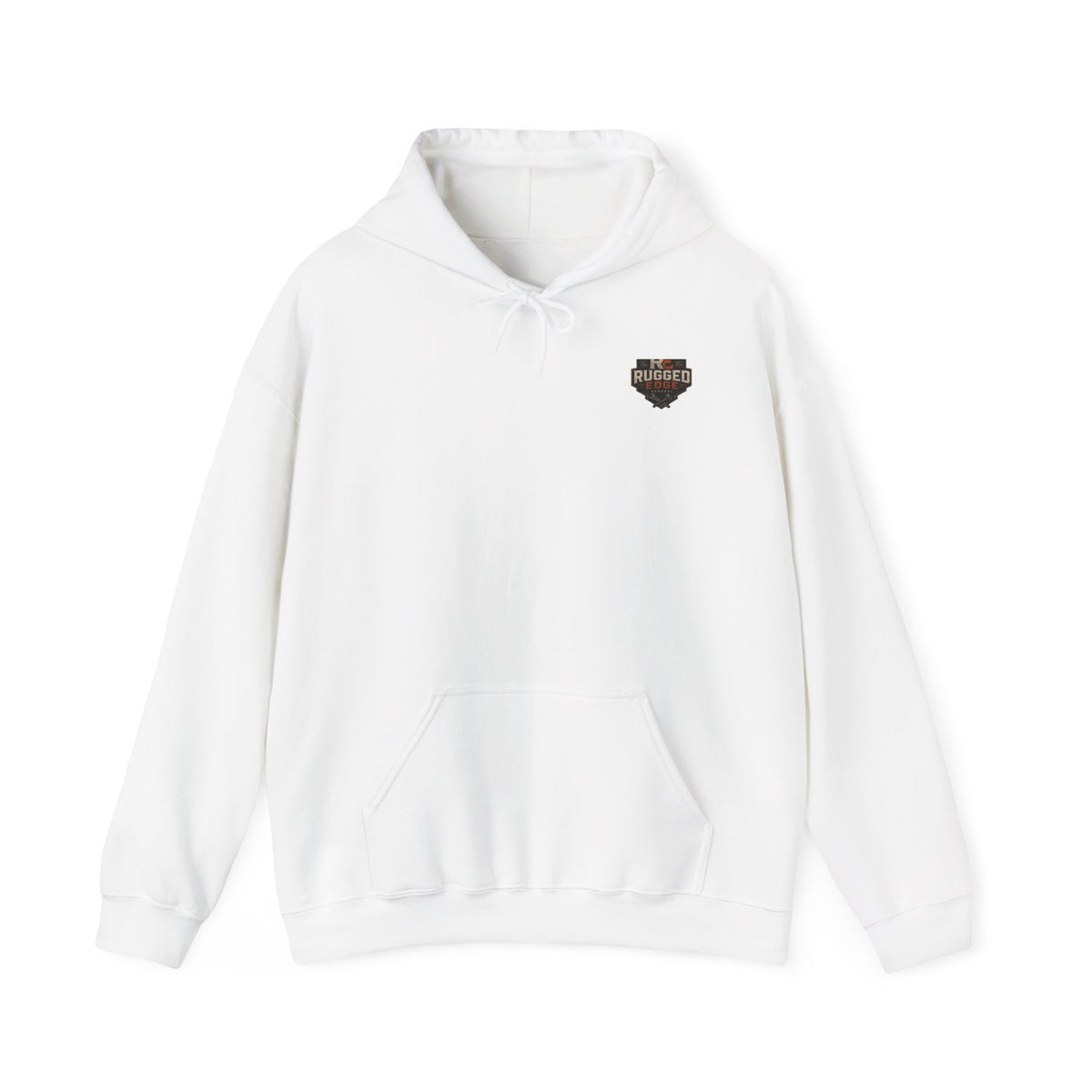 Minimal Heart Patch Hoodie — Small Vintage Shield Chest Graphic