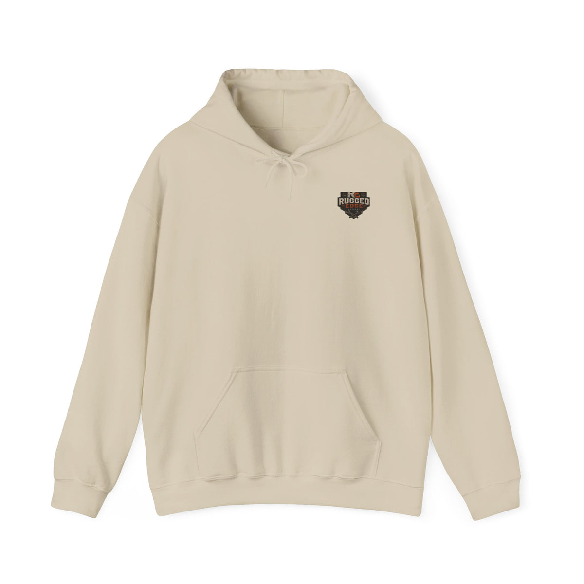 Minimal Heart Patch Hoodie — Small Vintage Shield Chest Graphic